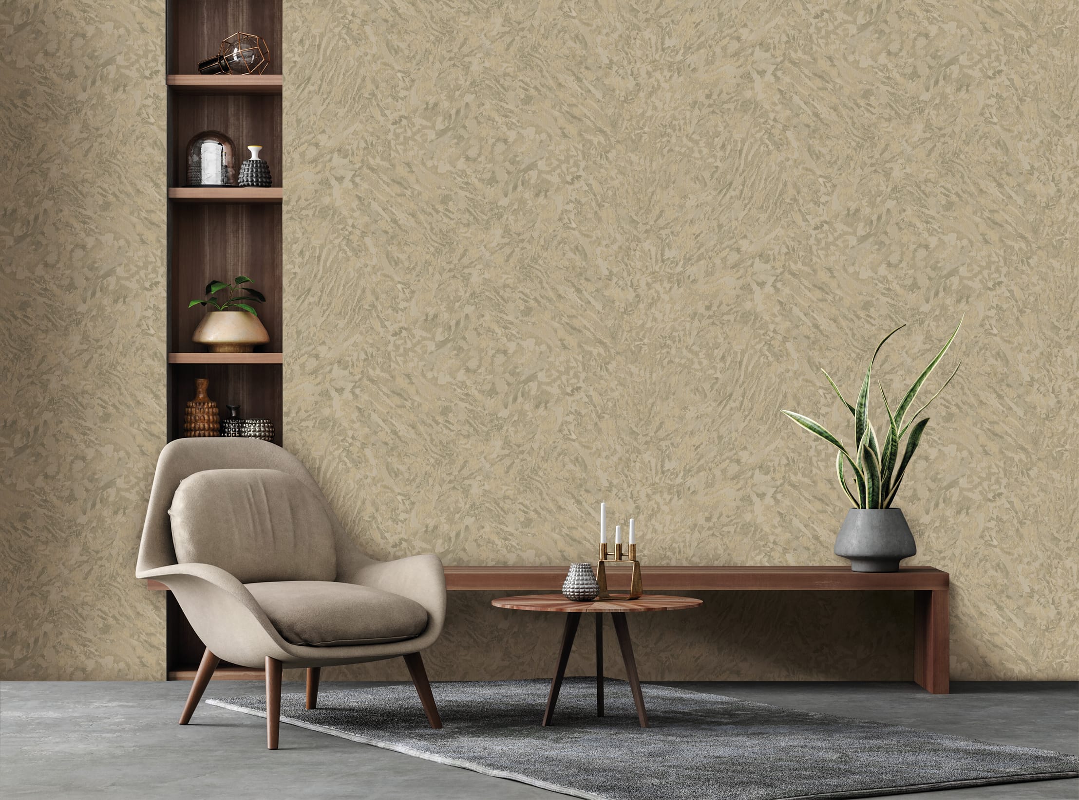Обои R22804 в интерьере (коллекция Impronte)
