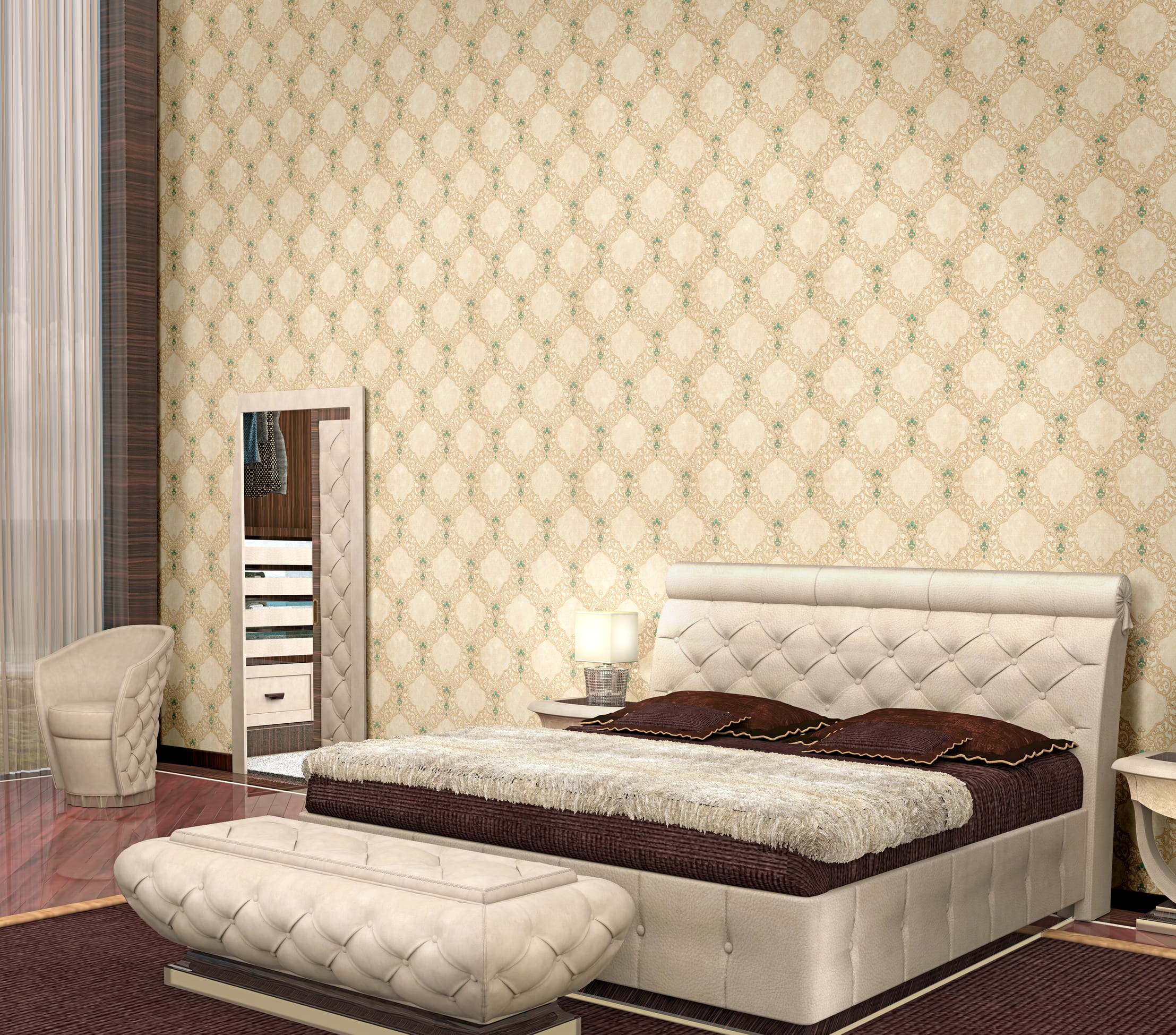 Обои R22416 в интерьере (коллекция Luxor)