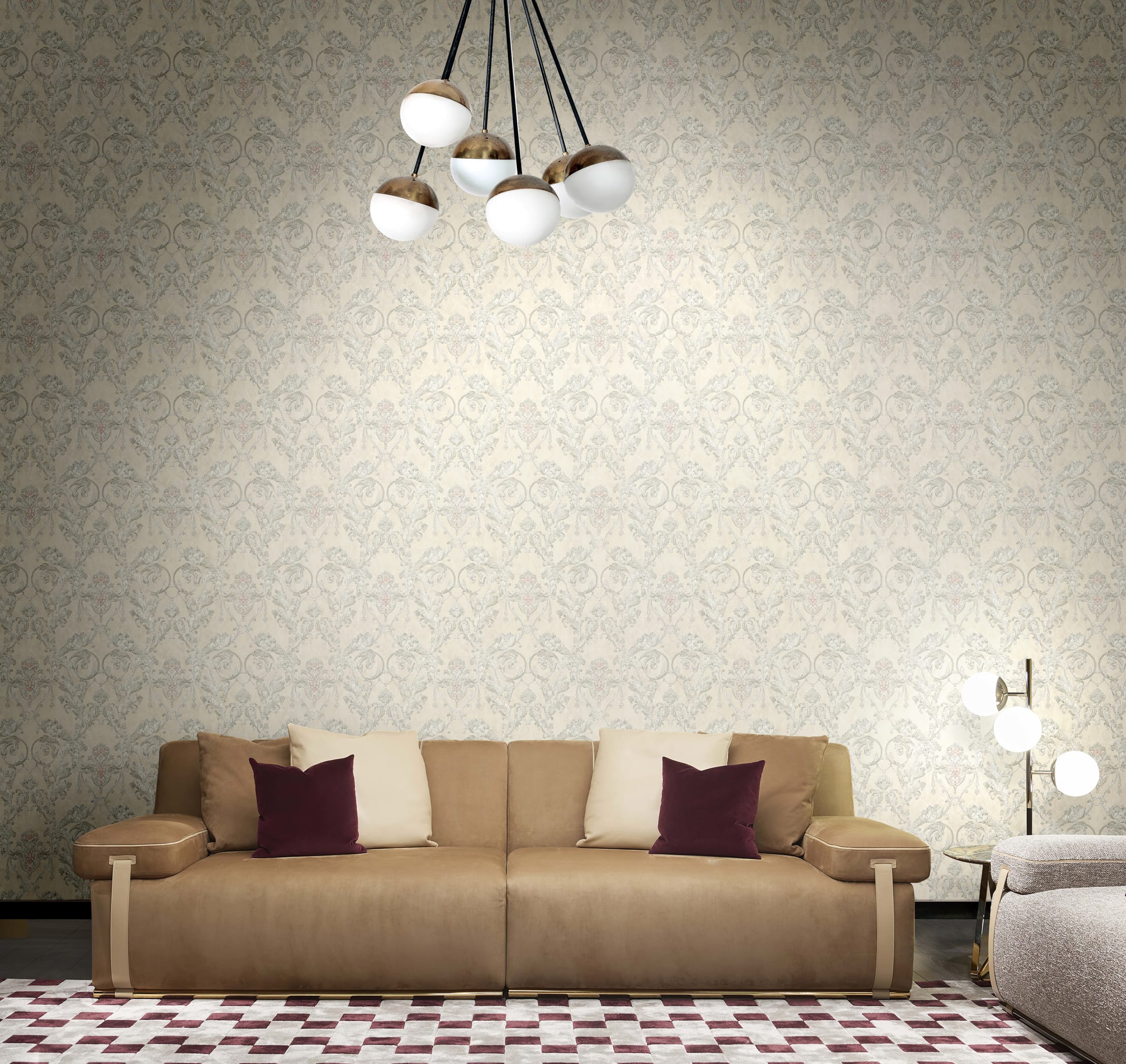 Обои R22430 в интерьере (коллекция Luxor)