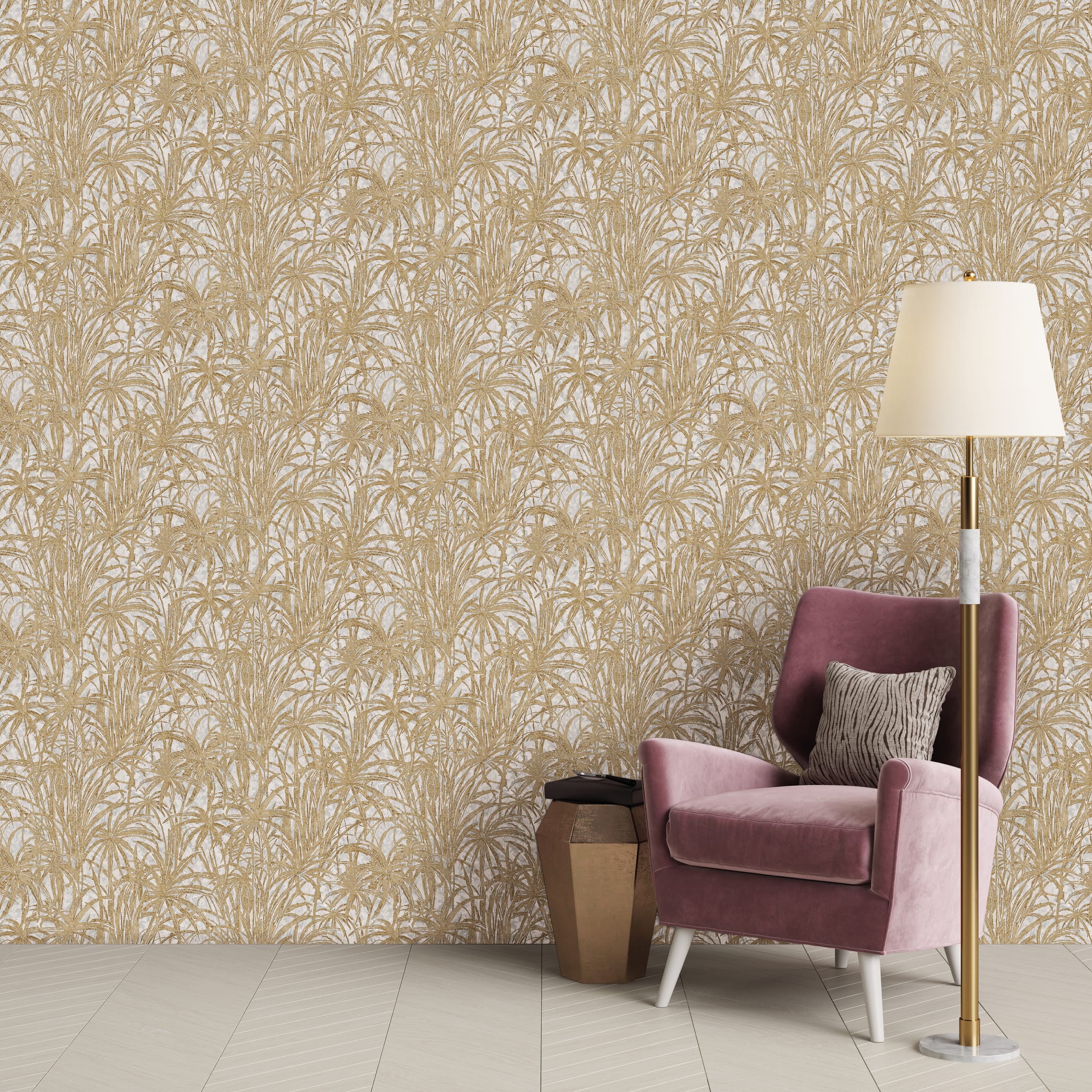 Обои R22801 в интерьере (коллекция Impronte)