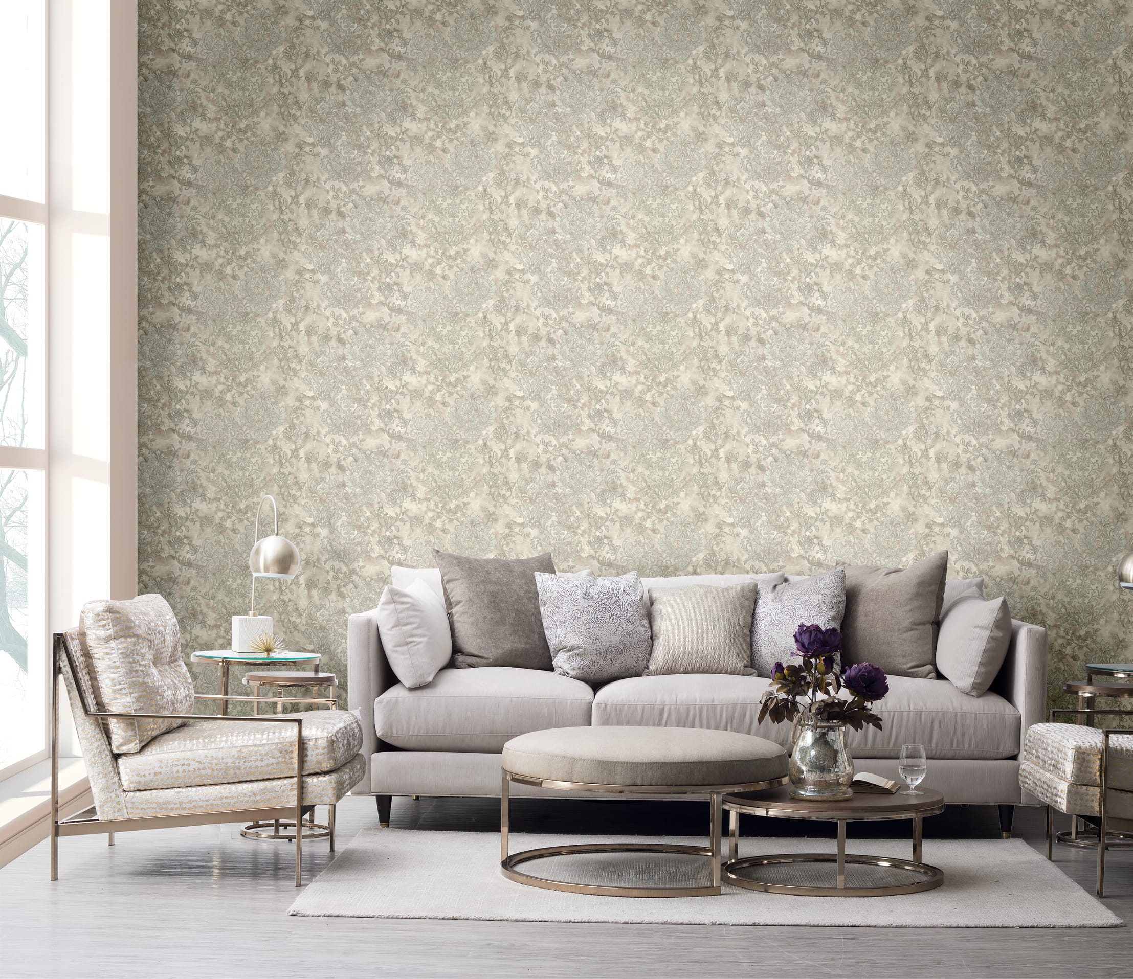 Обои R22301 в интерьере (коллекция Palladio)