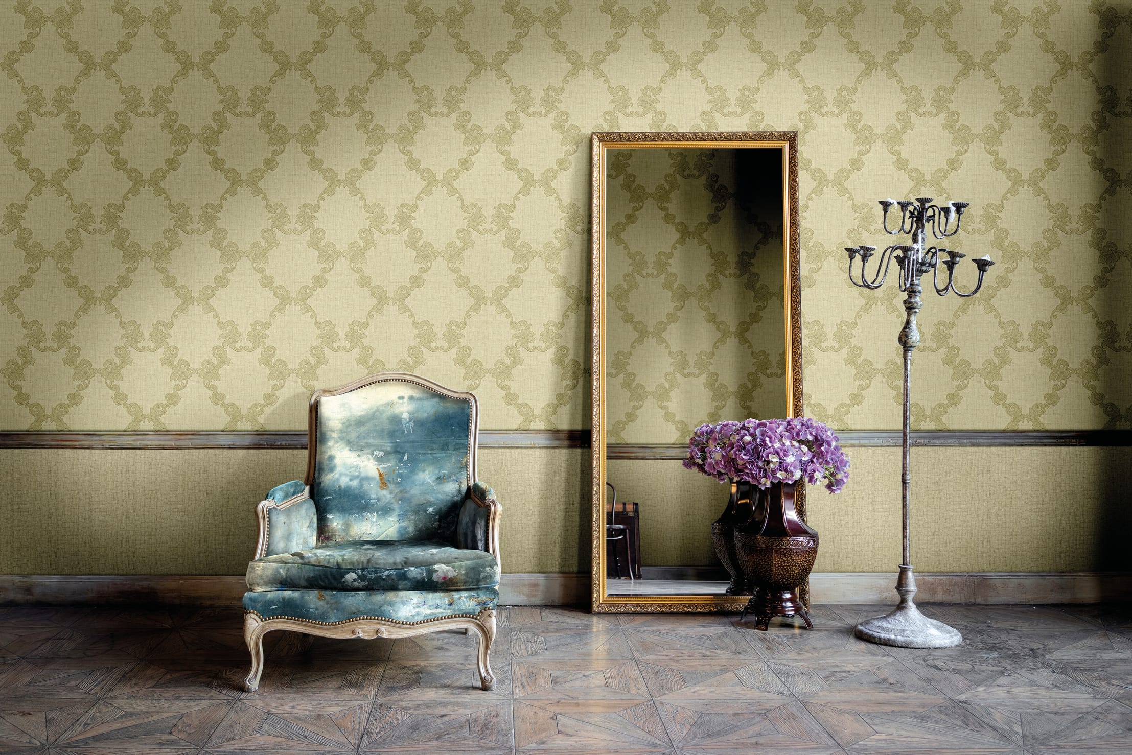 Обои R11114, R11115 в интерьере (коллекция Giulietta)