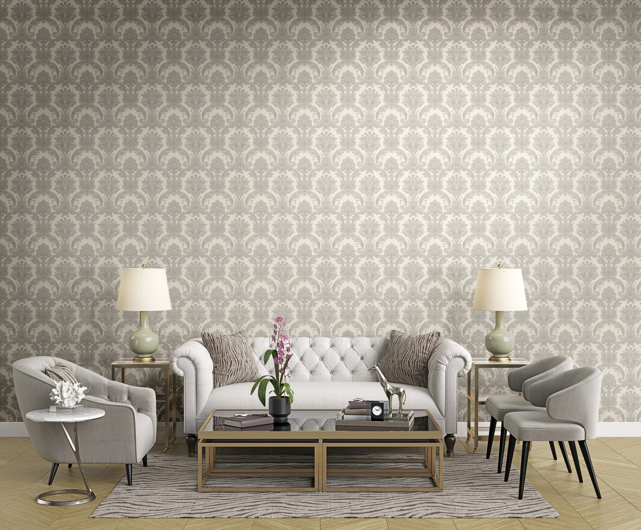 Обои R22733 в интерьере (коллекция Azzurra)