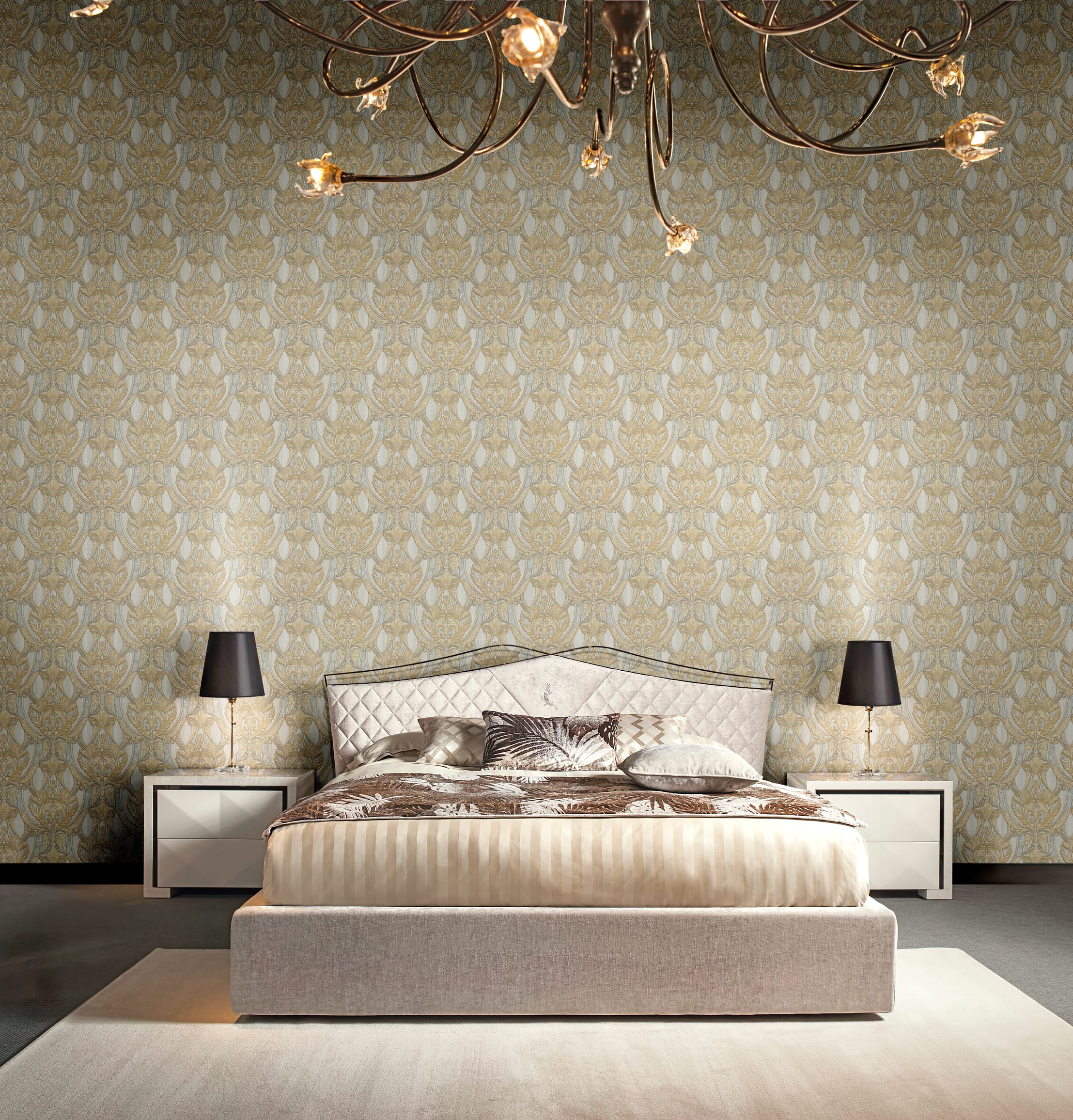 Обои R22218 в интерьере (коллекция Siciliana)