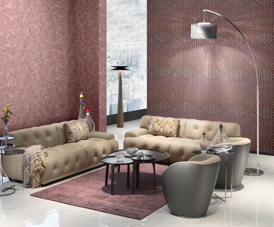 Обои R23001, R23002 в интерьере (коллекция Viaggio Italiano)