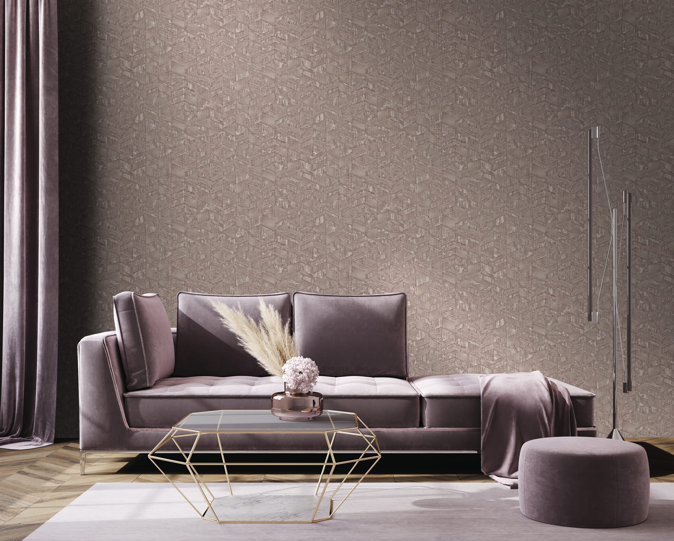 Обои R22822 в интерьере (коллекция Impronte)