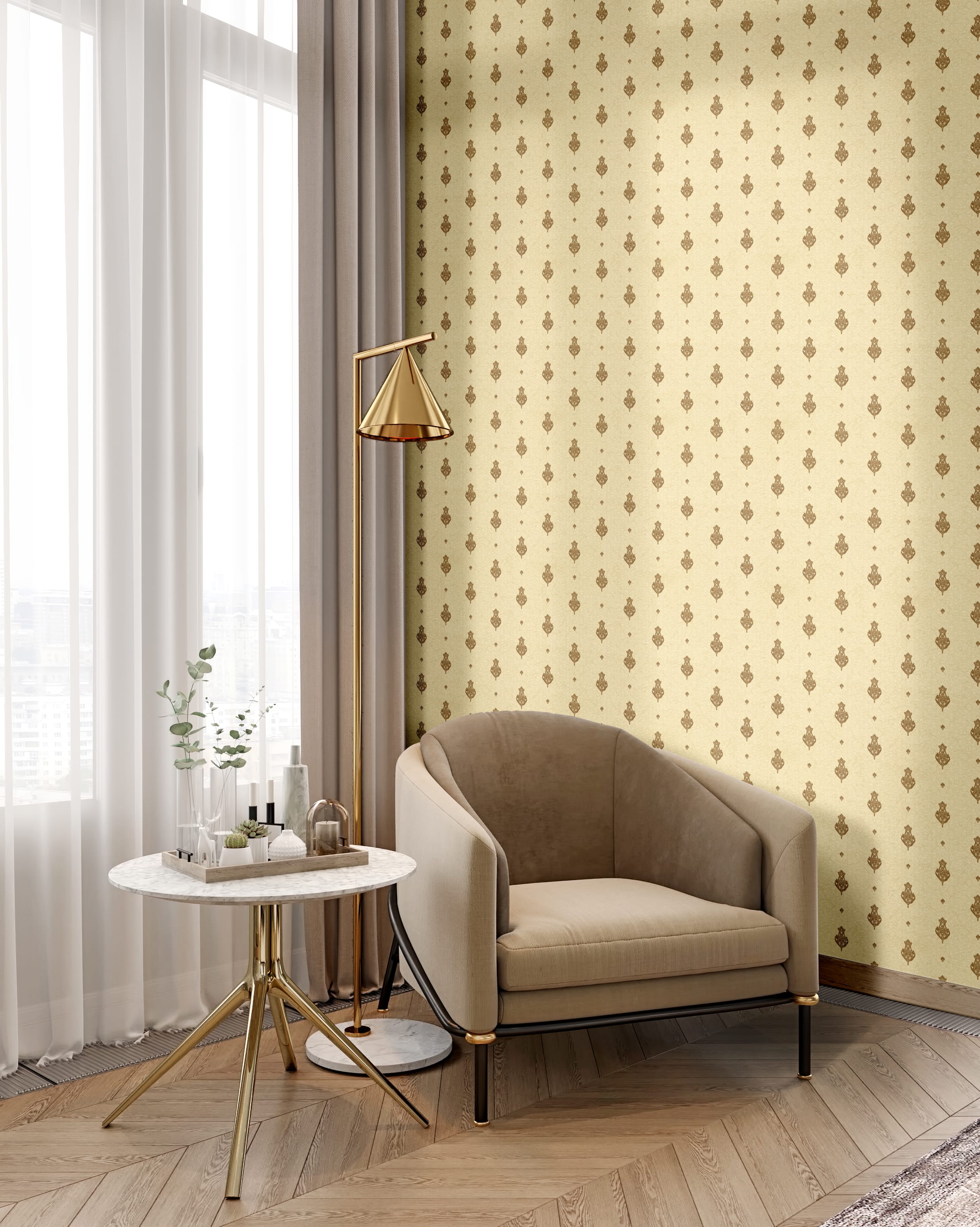 Обои R22203 в интерьере (коллекция Siciliana)