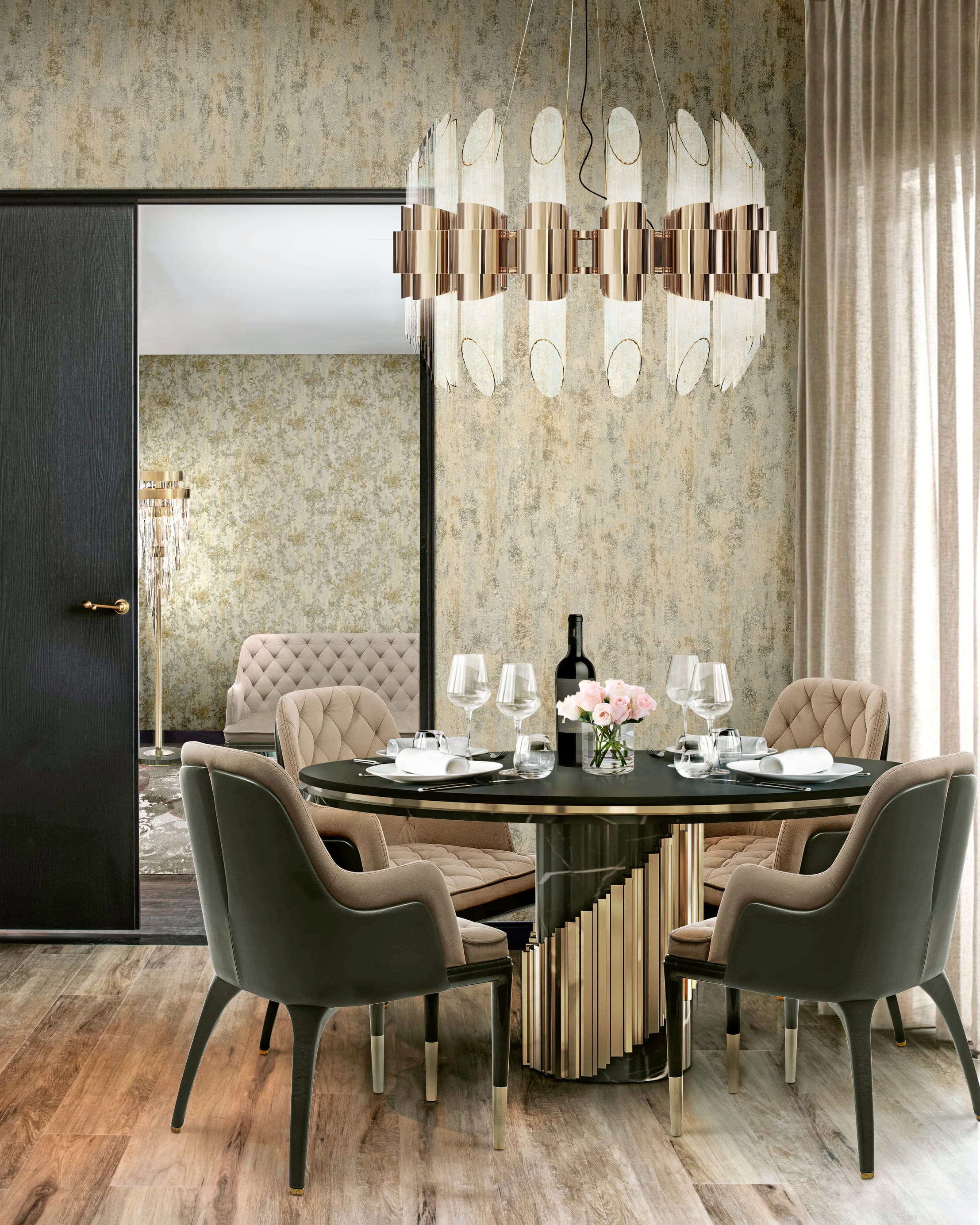 Обои R22322, R22323 в интерьере (коллекция Palladio)