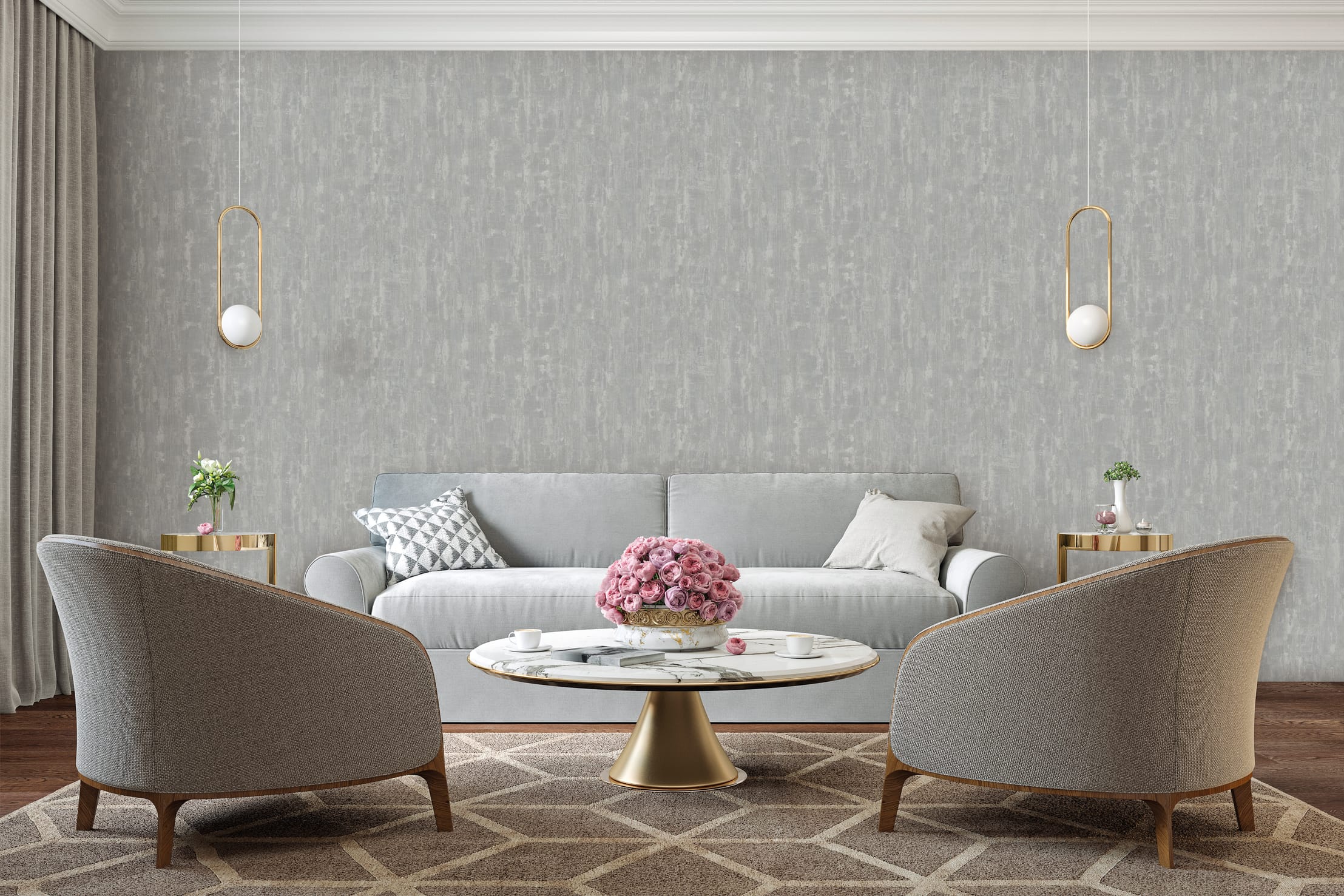 Обои R22815 в интерьере (коллекция Impronte)